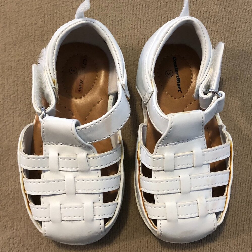 ELC Baby White Fisherman Leather Sandals Size 3 New